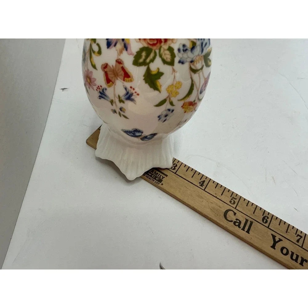 Aynsley Vintage Cottage Garden Vase Butterfly Floral Bone China 7in English Styl
